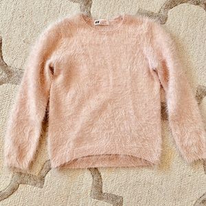 Girls’ Blush Faux Fur Sweater